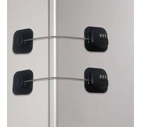 Refrigerator Lock, Fridge Locks for Kids Cabinet Locks Baby Proofing Child Safety Locks for Upright Freezer Drawers Cabinets Doors Windows Dressers Stove (Black - 2 Pack)