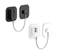 Refrigerator Lock - Heavy Duty Fridge & Freezer Safety Latch for Babies & Toddlers, Easy Install Kitchen Cabinet Lock (White&Black - 2 Pack)