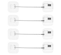 Refrigerator Lock, Heavy Duty Fridge Lock, Combination Lock for Refrigerator Cabinets, Drawers, Safety Lock, Easy Install No Keys Needed (White-4Pack)