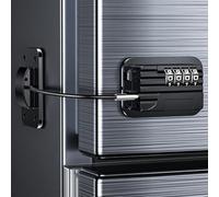 Refrigerator Locks with Password, Child Proof Fridge Door Locks for Kitchen Refrigerator, Cabinets and Drawers, Closets, Windows, Doors-No Tools Need or Drill (Patent) (Black - 1 Piece)