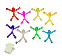 Refrigerator Magnets, 8 Pcs Novelty Mini Man Flexible Fridge Magnets, Cute Rubber Magnet Men Refrigerator Magnets + 100 Sheets/Pad Post-it Notes