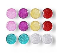 Refrigerator Magnets for Adults 12 Pcs Glitter Glass Fridge Magnets Cute Colorful Strong Decorative Magnets for Fridge Dishwasher Classroom Whiteboard School Lockers (Multi Colors-A)
