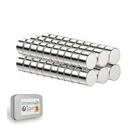 Refrigerator Magnets Premium Brushed Nickel Fridge Magnets, Small Multi-Use Round Magnets for Crafts, Office, Whiteboard, Map (5x3mm - 60 PCS)