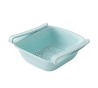Refrigerator Organizer Drawer Basket - Sliding Partition Fridge Hanging Organizer, Adjustable Kitchen Organizer (blue)