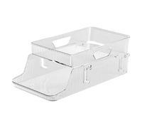 Refrigerator Soda Can Organizer, Stackable Drink Dispenser Bin, Transparent and Space-Saving Design, Ideal for Fridge Storage in Hotels, Apartments, Restaurants, Rentals
