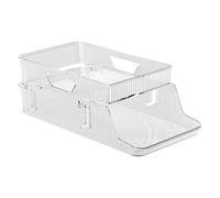 Refrigerator Soda Can Storage Box, Fridge Drink Organizer, Transparent C an Dispenser, Smart C an Organization, Sturdy and Dependable Design, 32.5cm, for Apartment Restaurant Or Rental Drink Storage