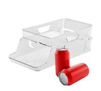 Refrigerator Soda Can Storage Box, Stackable Can Dispenser, Transparent Bottle Organizer, Easy Dispensing System, Versatile Use, 800g, for Homes, Hotels, Apartments, Restaurants, and Rentals