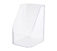 Refrigerator Storage Bin - Fridge | Cosmetic Storage | Lightweight Fridge with Slanted Mouth Design for a Tidy Kitchen, White Transparent