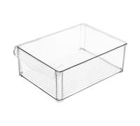 Refrigerator Storage Box - Stackable Clear PET Organizer Bin, Transparent Pantry Food Storage Container | For Kitchen Refrigerator Shelves, Fruits Vegetables Snacks, Space Saving Home Organization