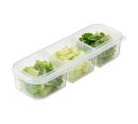 Refrigerator Storage Boxes,Stackable Box with Lid,Divided Stackable Storage Boxes for Refrigerator - for Meal Preparation Kitchen Pantry Picnic Student Room
