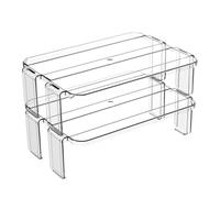 Refrigerator Storage Shelf 2pcs Plastic Kitchen Organiser | Fridge Shelf Insert, Polished Finish, Tabletop Use, Multi-purpose Storage for Leftovers, Bottles and Condiments