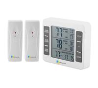 Refrigerator Thermometer, Wireless Indoor Outdoor Digital Thermometer, 2 PCS Remote Sensor Temperature Monitor Gauge with Audible Alarm, Min/Max Record for Home Fridge Freezer (Battery not Included)