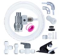 Refrigerator Water Line Kit - 1/4 Ice Maker Installation Kit,1/4" OD Tubing with Quick Connect for Fridge IceMaker RO Systems Water Filters Faucet,+Feed Water Adapter 25ft