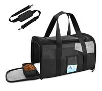 Refrze Pet Carrier Airline Approved, Cat Carriers for Medium Cats Small Cats, Soft Dog Carriers for Small Dogs, TSA Approved Pet Carrier for Cat Dog of 15 Lbs, Puppy Carrier,Black