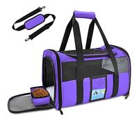 Refrze Pet Carrier Airline Approved, Cat Carriers for Medium Small Cats, Soft Dog Carriers for Small Medium Dogs,TSA Approved Pet Carrier for Cats Dogs of 15 Lbs, Puppy Carrier,Purple