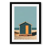 Refuge Coastal Framed Wall Art Print A4 (29.7×21cm) Black, Wall Decor for Living Room, Bedroom, Office & Home, Ready to Hang, Art Gift