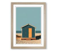 Refuge Coastal Framed Wall Art Print A4 (29.7×21cm) Oak, Wall Decor for Living Room, Bedroom, Office & Home, Ready to Hang, Art Gift
