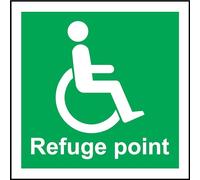 Refuge Point Symbol Safety Sign - 1.2mm Rigid Plastic 200mm x 200mm Case (Pack of 10)