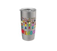 Refugees and Migrants Welcome Stainless Steel Insulated Tumbler