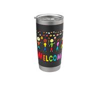 Refugees and Migrants Welcome Stainless Steel Insulated Tumbler