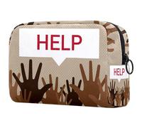 Refugees Need Help Cosmetic Bag for Women, Travel Toiletries Bags Large Makeup Handy Pouch Organiser Bag with Zipper