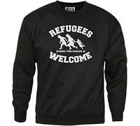 Refugees Welcome Men's Sweatshirt - Black X-Large