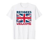 Refugees Welcome Union Jack UK Human Rights T-Shirt