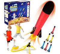 REFUN Toy Rocket Launcher for Kids with 6 Foam Rockets and Toy Air Rocket Launcher, STEM Gift for Boys and Girls Ages 3 Years and Up, Christmas Xmas Easter Egg Gifts Fun Outdoor/Indoor Toy for Kids