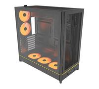 Refurbished Montech HS01 PRO Black Reversible Mid Tower PC Case inc 5x