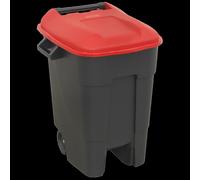 Sealey Wheelie Bin BM100R 100L Refuse Bin – Red