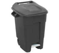 Refuse/Wheelie Bin with Foot Pedal 100L - Black - Sealey BM100P New