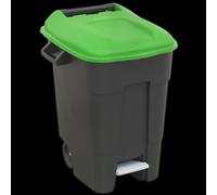 Sealey Refuse/Wheelie Bin BM100PG - 100L with Foot Pedal - Green