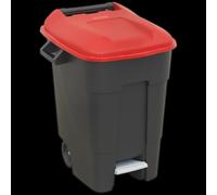 Sealey BM100PR Refuse/Wheelie Bin With Foot Pedal 100L - Red