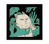 Refusing to Stroke The Abstract Cat Canvas Poster Wall Art Decor Print Picture Paintings for Living Room Bedroom Decoration 12x12inch(30x30cm)