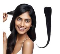 RefynHair - Invisible Side Patch | 1 Clip | Clip In Hair Extension | 12 Inch | 10 to 12 Gr | Natural Black | Remy Human Hair | Lightweight, Seamless Blend, Clip-on Hair Enhancer Natural Look