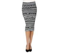 Reg and Plus Size Pencil Skirts for Women Below The Knee. Work,Weekends,Date Nights,Sexy Office Business Bodycon Skirts, Geometric Print, S