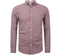 REG POPLIN Gingham Shirt, Weinrot, S