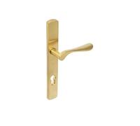 REG095 BLU Regent Lever Door Handle Set 270mm x 35mm Long Backplate Internal Door Handle Pair for Latch Lock Doors (Left Hand, PVD Stainless Satin Brass)