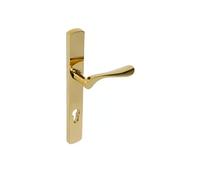 REG095 BLU Regent Lever Door Handle Set 270mm x 35mm Long Backplate Internal Door Handle Pair for Latch Lock Doors (Left Hand, PVD Stainless Polished Brass)