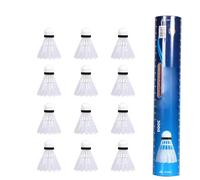 REGAIL Plastic Badminton Shuttlecocks 12Pcs for All Levels Training and Competitive Play Lightweight Durable (White)