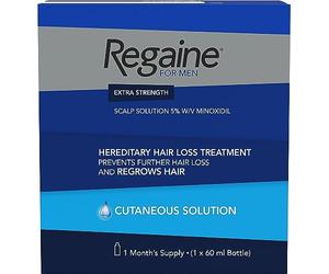 Regaine For Men Extra Strength Scalp Solution, Hereditary Hair Loss Treatment with Minoxidil, Helps Regrow Hair and Prevents Further Loss, 60 ml (1 Month Supply)