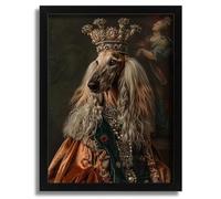 Regal Afghan Hound Portrait Royal Dog Art Print Reneiscance Dog Portrait Art A2 Poster on Canvas - Wall Art Home Decor Movie Poster Canvas Film Cinema Retro Vintage Cult Classic Nostargic Saga Modern