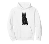 Regal Black Cat with Crown - Royal Feline Lover Gift Design Pullover Hoodie