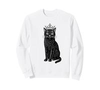 Regal Black Cat with Crown - Royal Feline Lover Gift Design Sweatshirt