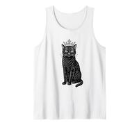 Regal Black Cat with Crown - Royal Feline Lover Gift Design Tank Top