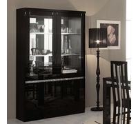 regal display cabinet in black gloss lacquer cromo decor led