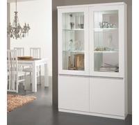 regal display cabinet in white gloss lacquer cromo decor led