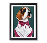 Regal Dog Framed Print | A4 Black Framed Wall Art | Ready to Hang | Modern Animal Picture | Living Room Bedroom Lounge Office