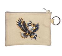Regal Eagle with Crown and Jewels Key Chain Coin Purse Beige