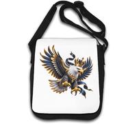 Regal Eagle with Crown and Jewels Shoulder Bag White